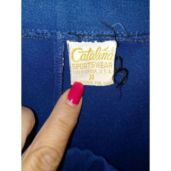 Catalina Sportswear VINTAGE Women's Size 14 Blue/White 2pc Pants Set. - Picture 6 of 11